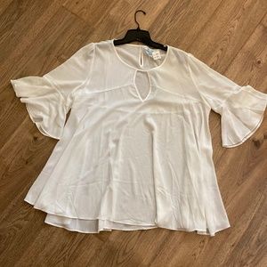 White keyhole blouse